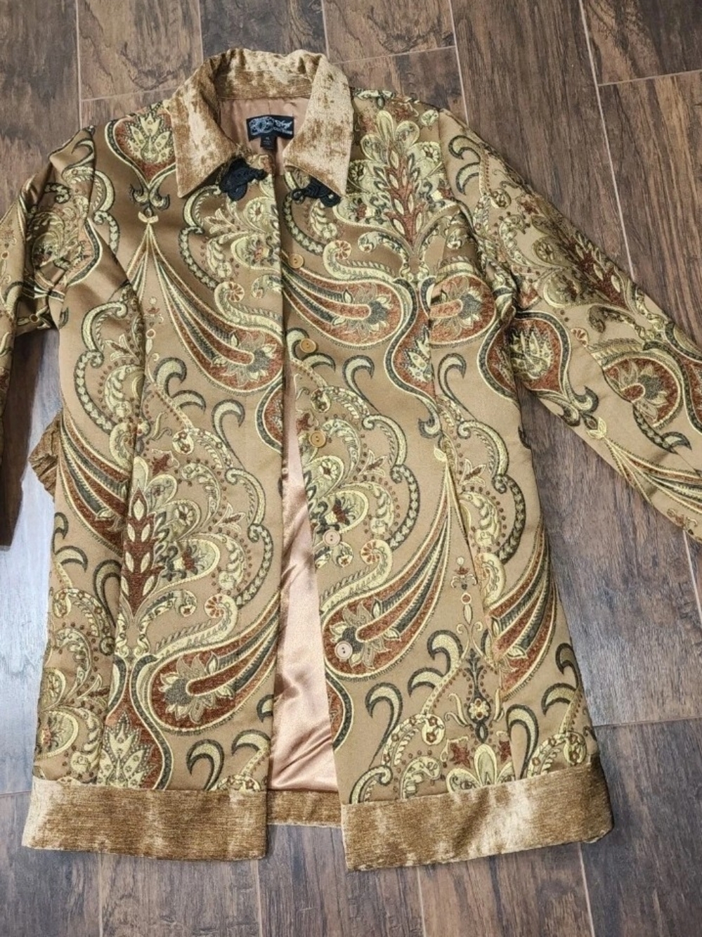 Vintage Paisley Brocade Lined Jacket